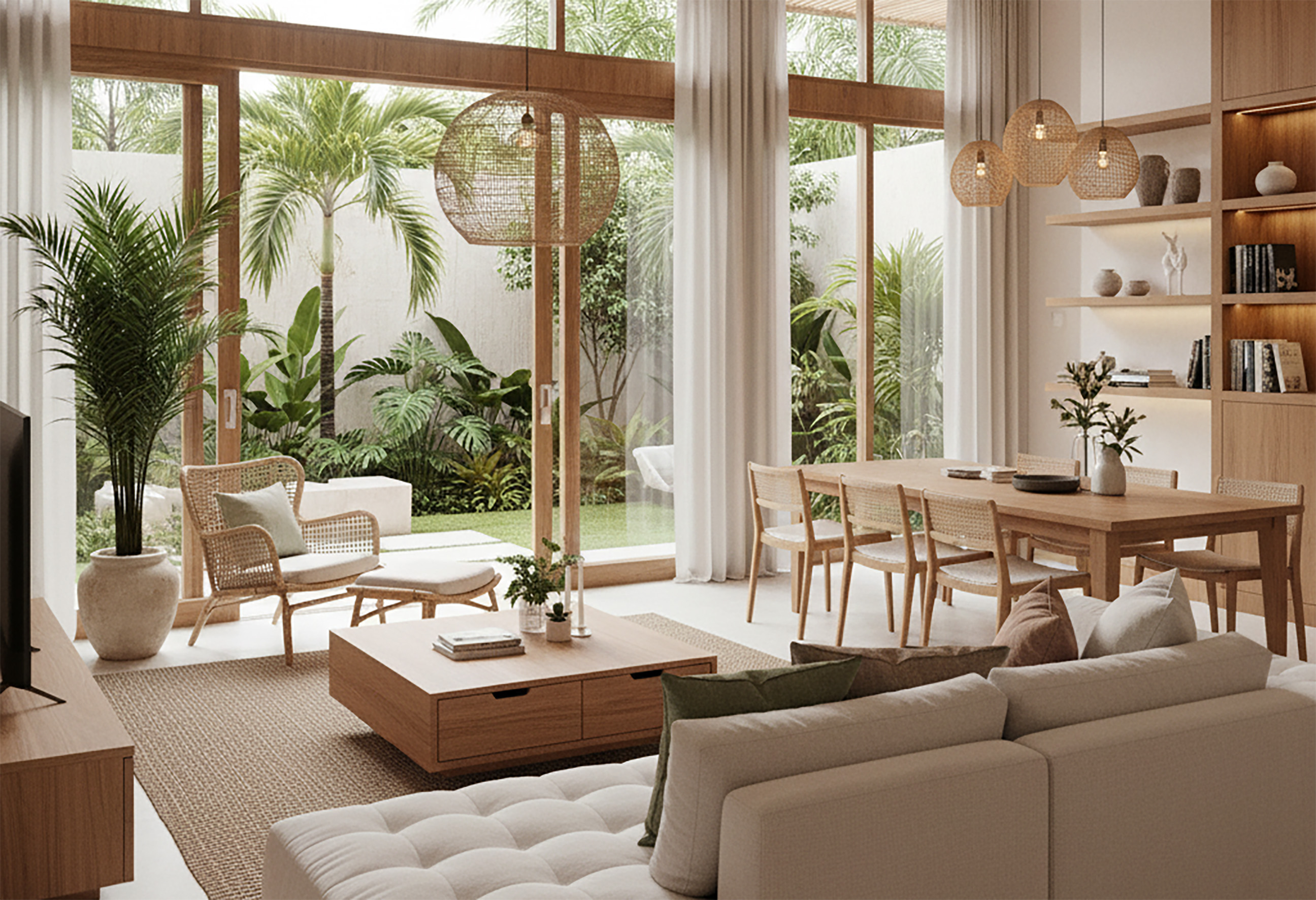 Desain interior rumah modern tropis